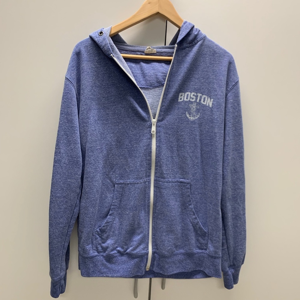 Zip Up Hooded Jacket- Boston Logo